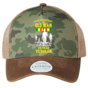 Never Underestimate An OLD MAN Vietnam Veteran Legacy Tie Dye Trucker Hat