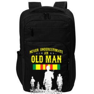 Never Underestimate An OLD MAN Vietnam Veteran Impact Tech Backpack