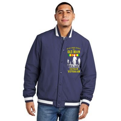 Never Underestimate An OLD MAN Vietnam Veteran Insulated Varsity Jacket