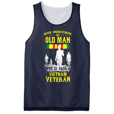 Never Underestimate An OLD MAN Vietnam Veteran Mesh Reversible Basketball Jersey Tank