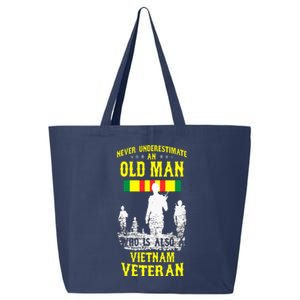 Never Underestimate An OLD MAN Vietnam Veteran 25L Jumbo Tote