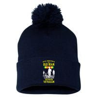 Never Underestimate An OLD MAN Vietnam Veteran Pom Pom 12in Knit Beanie