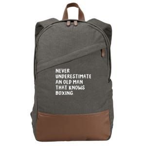 Never Underestimate An Old Man That Knows Boxing Cotton Canvas Backpack