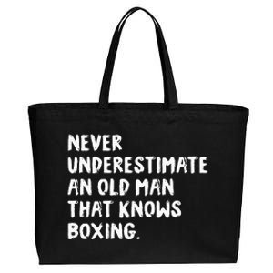 Never Underestimate An Old Man That Knows Boxing Cotton Canvas Jumbo Tote