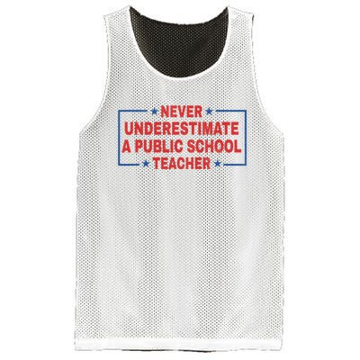 Never Underestimate A Public School Teacher Mesh Reversible Basketball Jersey Tank