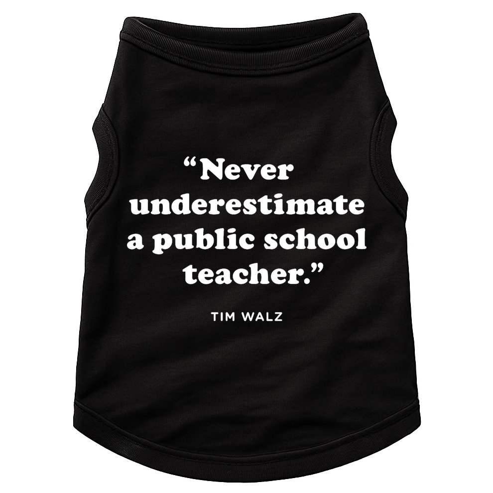 Never Underestimate A Public School Teacher Coach Quote Doggie Tank