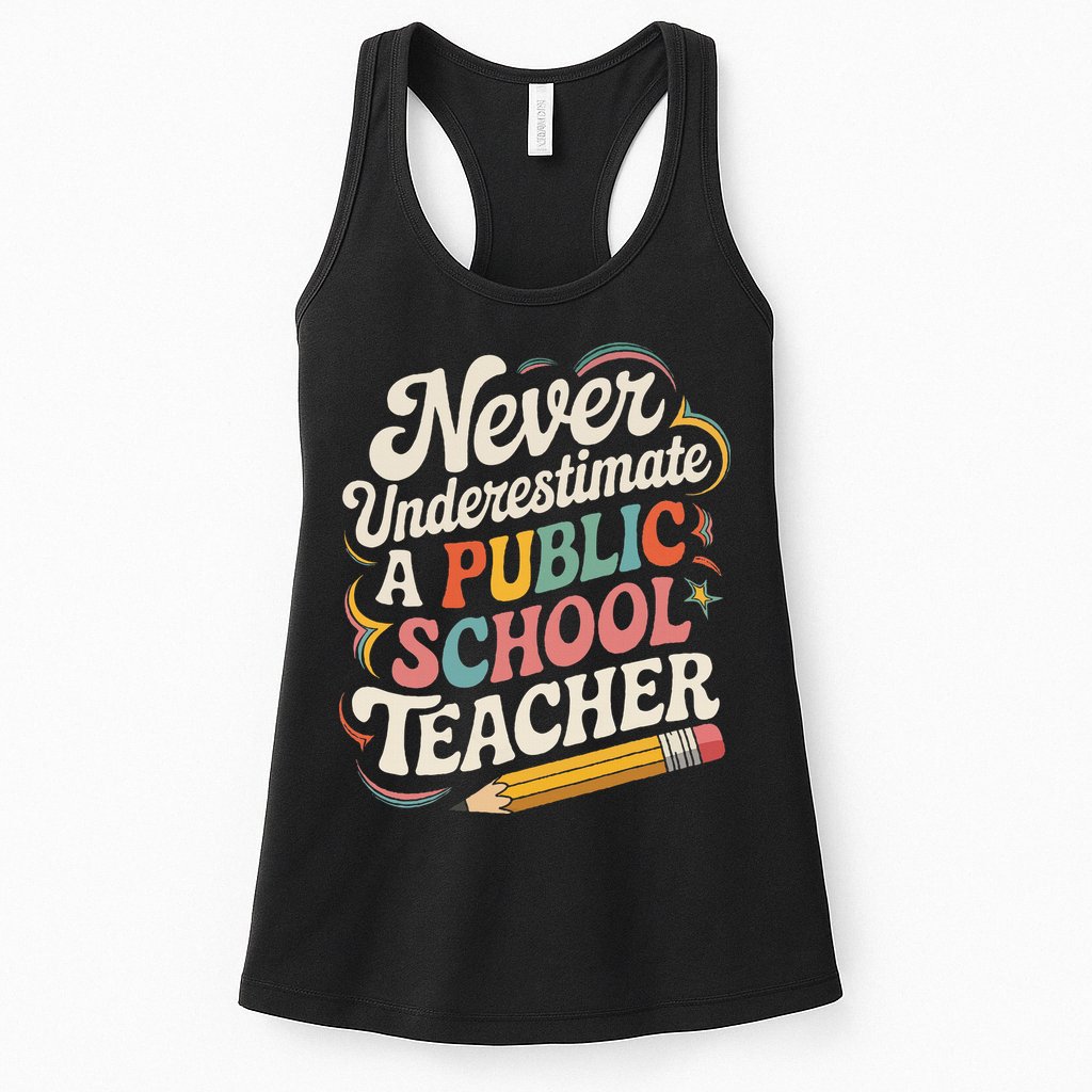 Never Underestimate A Public School Teacher Public Education Womens Tank Top