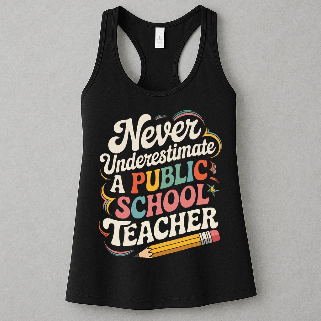 Never Underestimate A Public School Teacher Public Education Womens Tank Top