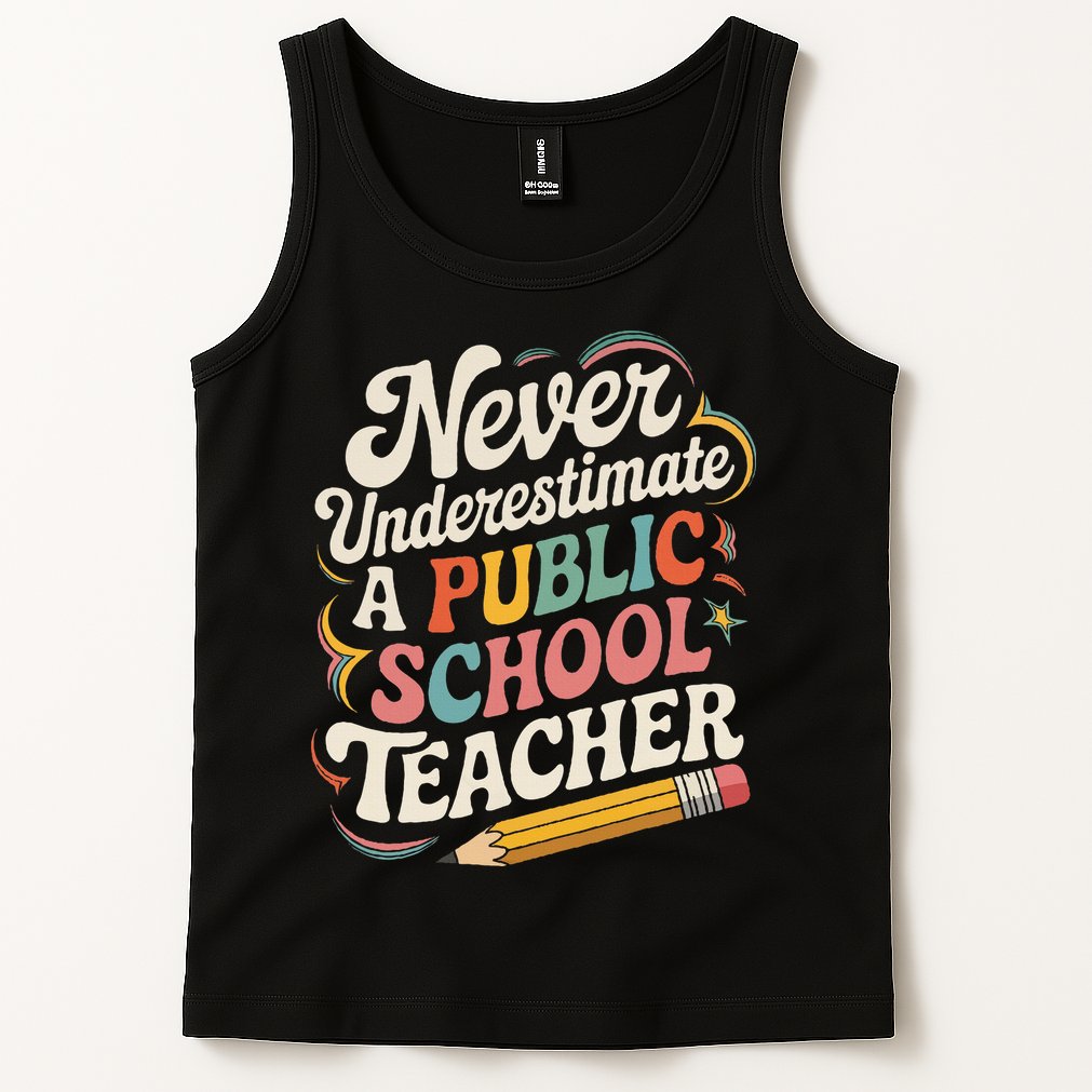 Never Underestimate A Public School Teacher Public Education Tank Top
