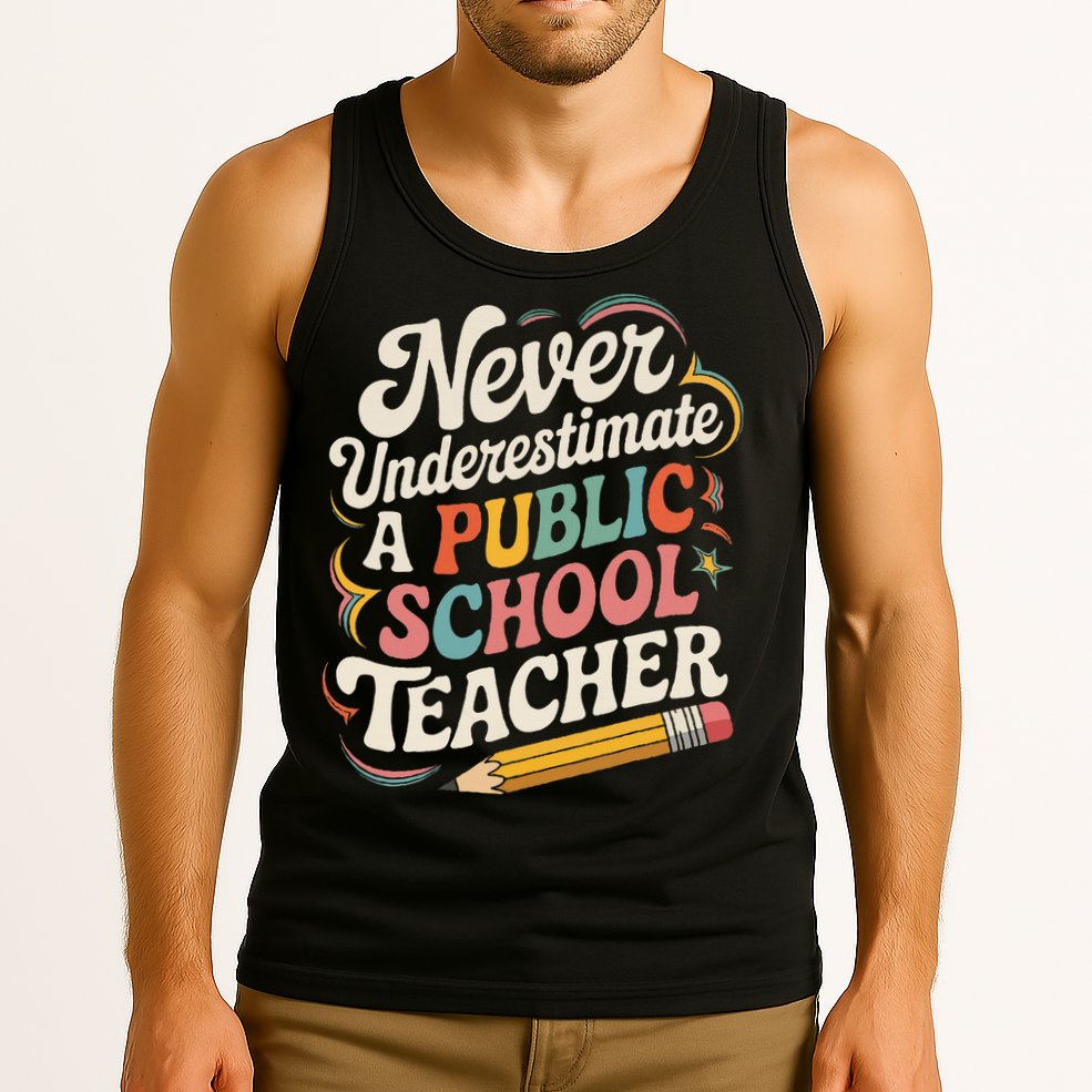 Never Underestimate A Public School Teacher Public Education Tank Top