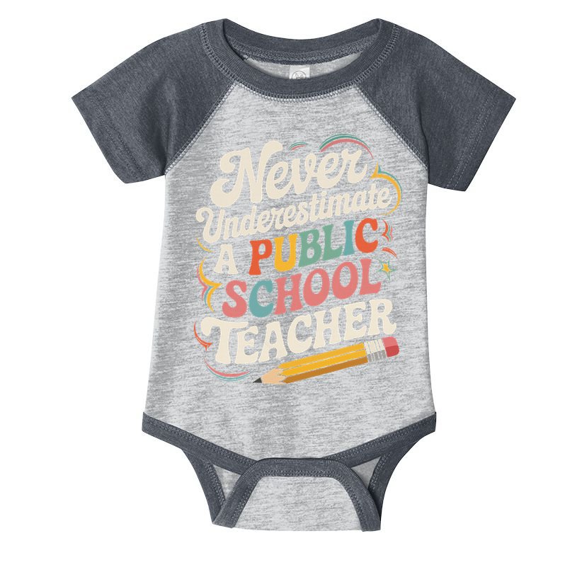 Never Underestimate A Public School Teacher Public Education Infant Baby Jersey Bodysuit
