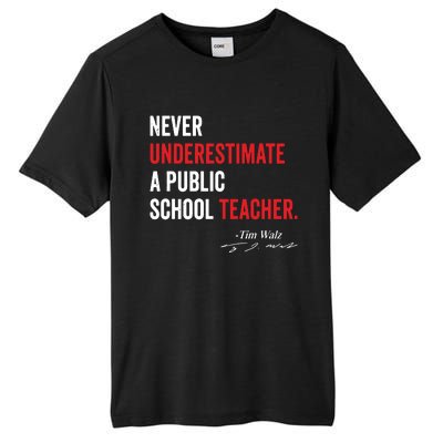 Never Underestimate A Public School Teacher Coach Quote Tall Fusion ChromaSoft Performance T-Shirt