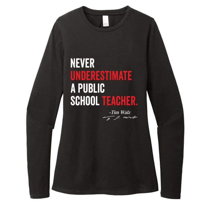 Never Underestimate A Public School Teacher Coach Quote Womens CVC Long Sleeve Shirt