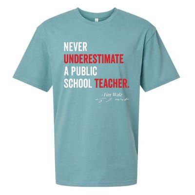 Never Underestimate A Public School Teacher Coach Quote Sueded Cloud Jersey T-Shirt