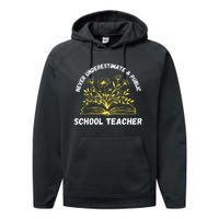 Never Underestimate A Public School Teacher Floral Books Performance Fleece Hoodie