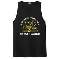 Never Underestimate A Public School Teacher Floral Books PosiCharge Competitor Tank