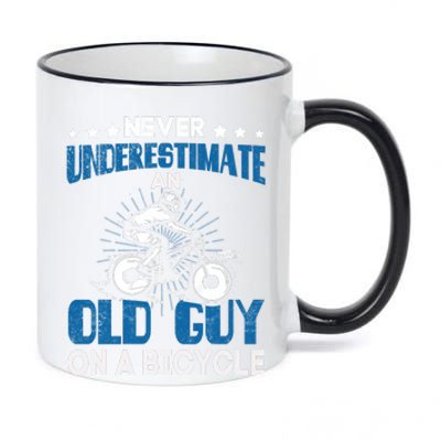 Never Underestimate An Old Guy On A Bicycle 11oz Black Color Changing Mug