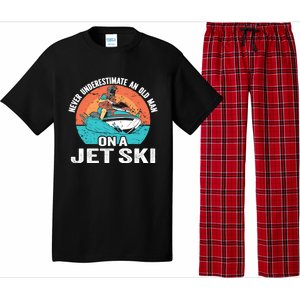 Never Underestimate And Old On A Jet Ski Gift Pajama Set