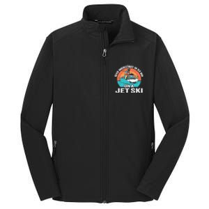 Never Underestimate And Old On A Jet Ski Gift Core Soft Shell Jacket