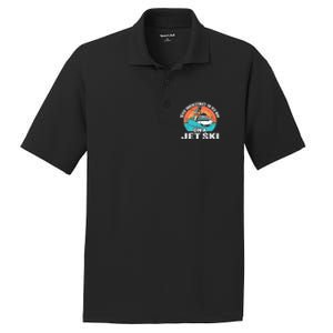 Never Underestimate And Old On A Jet Ski Gift PosiCharge RacerMesh Polo