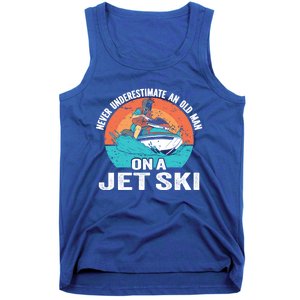 Never Underestimate And Old On A Jet Ski Gift Tank Top