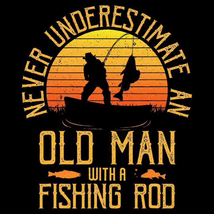 Never Underestimate An Old Man With A Fishing Rod Fisherman Backpack