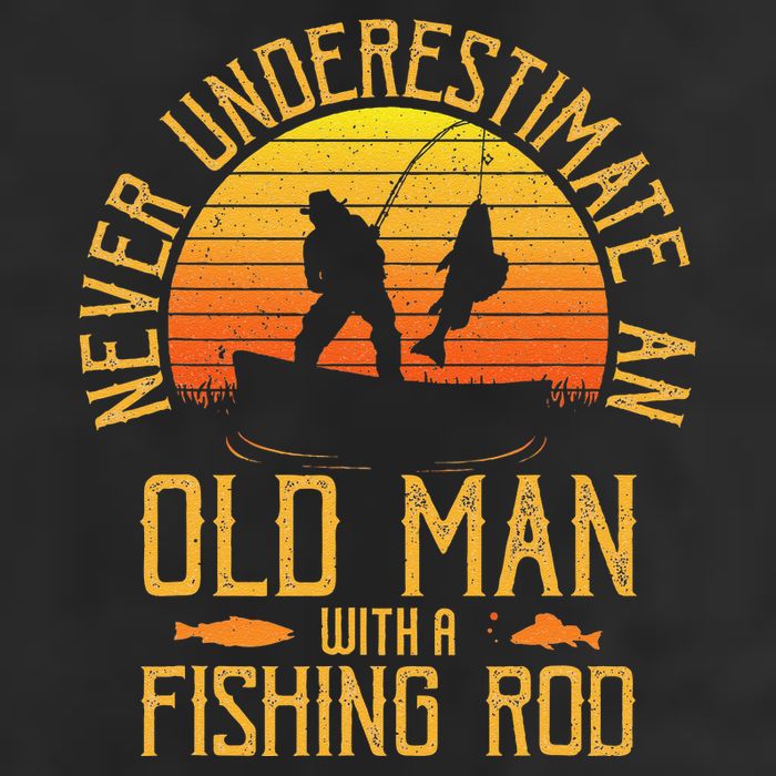 Never Underestimate An Old Man With A Fishing Rod Fisherman Adult Drive Performance Visor