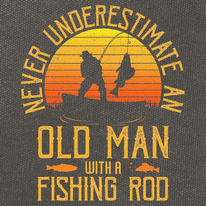Never Underestimate An Old Man With A Fishing Rod Fisherman Cotton Canvas Backpack