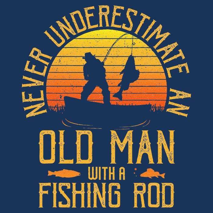 Never Underestimate An Old Man With A Fishing Rod Fisherman 16 in Basic Backpack