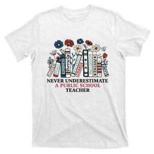 Never Underestimate A Public School Teacher Harris Walz 2024 T-Shirt