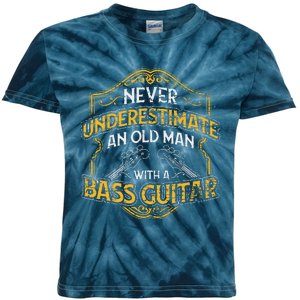 Never Underestimate An Old Man With A Bass Guitar Kids Tie-Dye T-Shirt