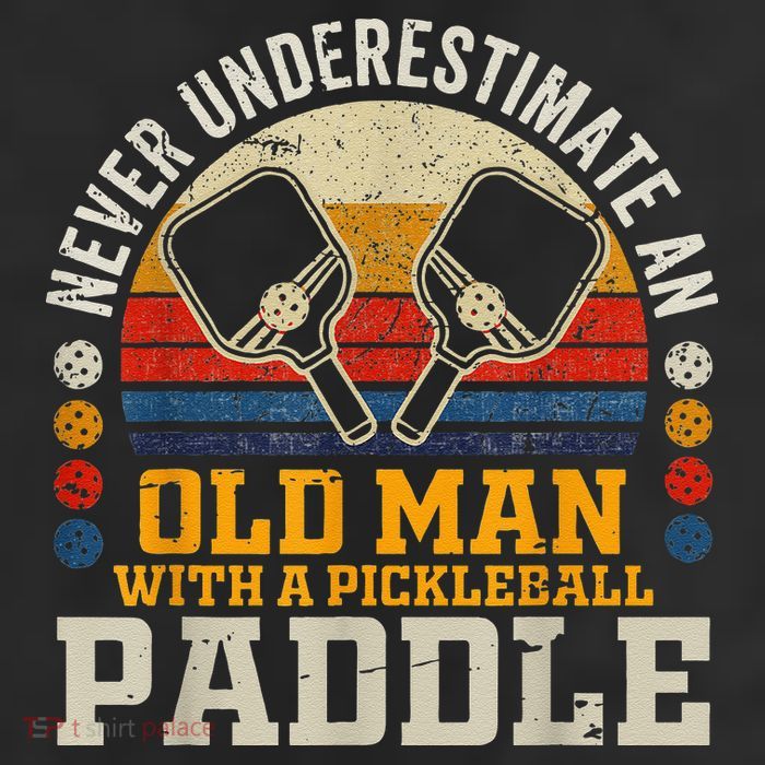 Never Underestimate An Old Man With A Pickleball 7 Panel Mesh Trucker Snapback Hat