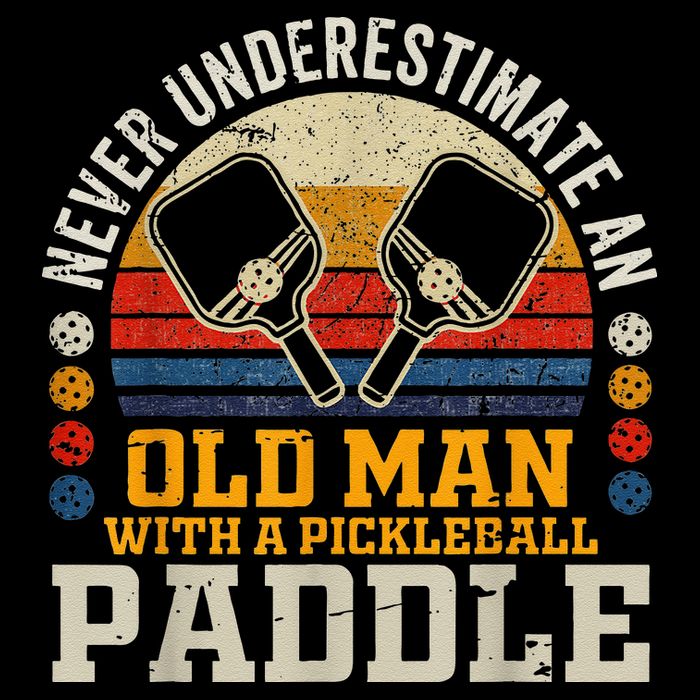 Never Underestimate An Old Man With A Pickleball Flexfit Unipanel Trucker Cap
