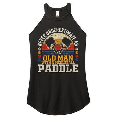 Never Underestimate An Old Man With A Pickleball Women's Perfect Tri Rocker Tank