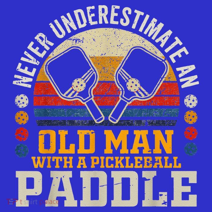 Never Underestimate An Old Man With A Pickleball Pom Pom 12in Knit Beanie