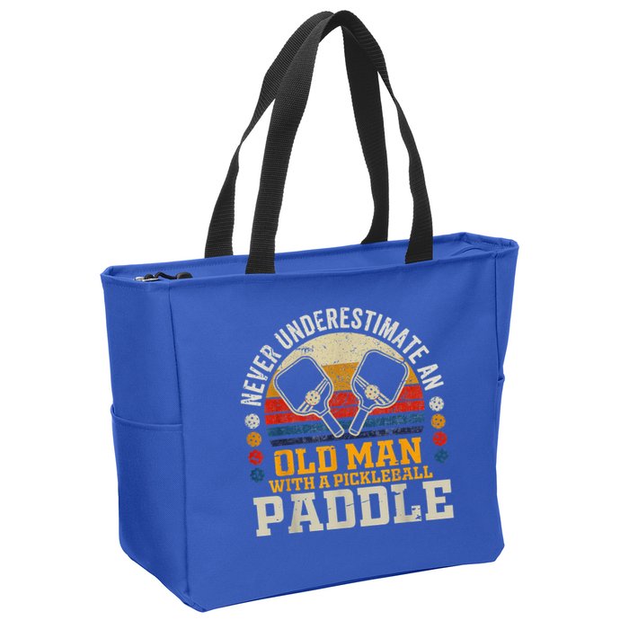 Never Underestimate An Old Man With A Pickleball Zip Tote Bag