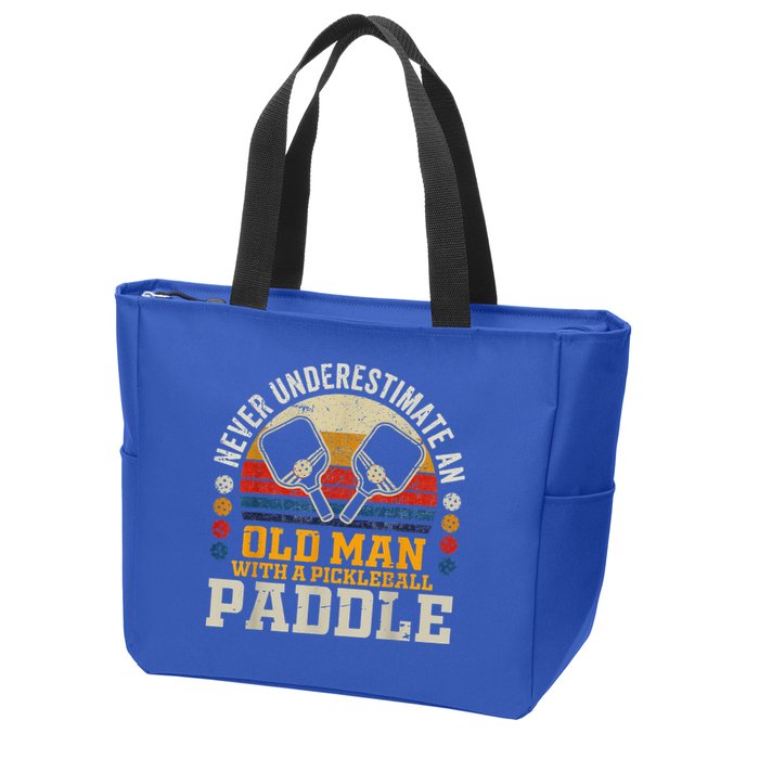 Never Underestimate An Old Man With A Pickleball Zip Tote Bag