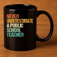 Never Underestimate A Public School Teacher Harris Walz 2024 11oz C Handle Ceramic Mug