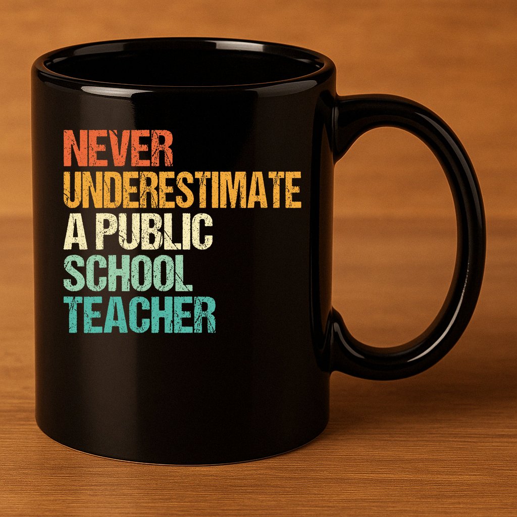 Never Underestimate A Public School Teacher Harris Walz 2024 11oz C Handle Ceramic Mug