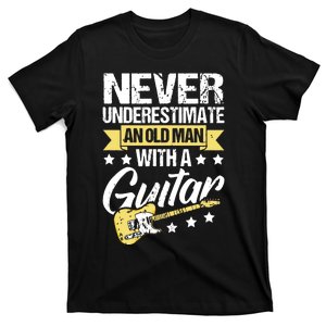 Never Underestimate An Old Man With A Guitar T-Shirt