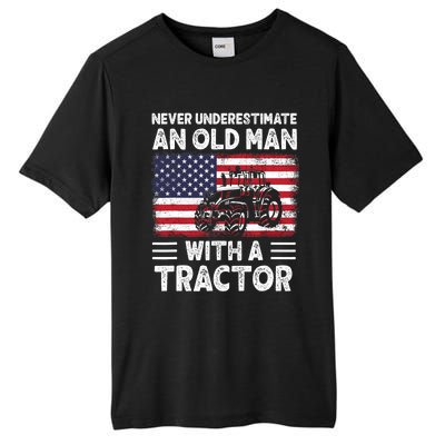 Never Understimate An Old Man With A Tractor Tall Fusion ChromaSoft Performance T-Shirt