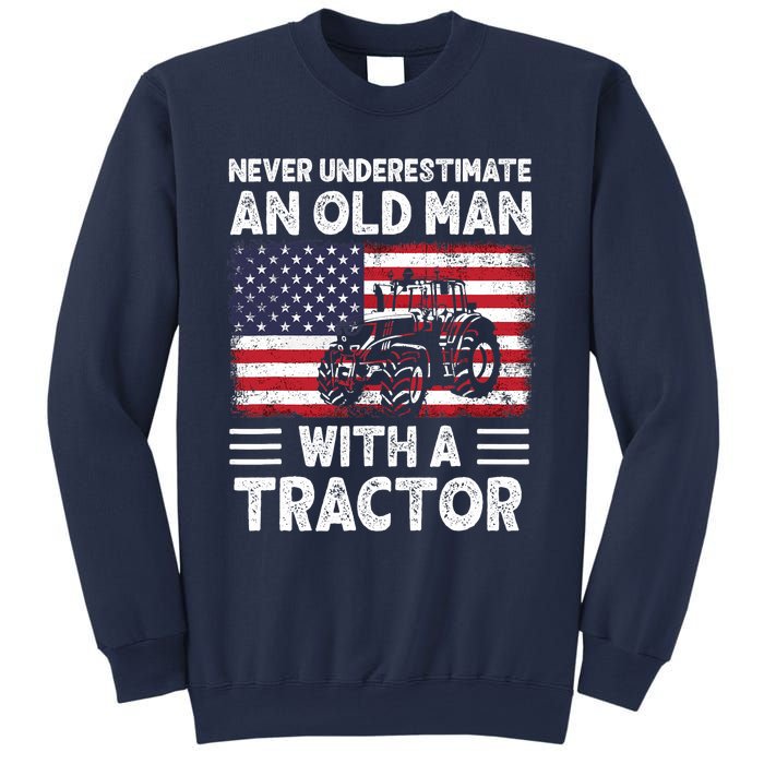 Never Understimate An Old Man With A Tractor Sweatshirt