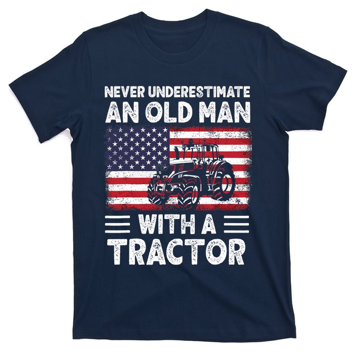 Never Understimate An Old Man With A Tractor T-Shirt