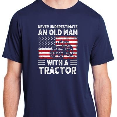 Never Understimate An Old Man With A Tractor Adult ChromaSoft Performance T-Shirt