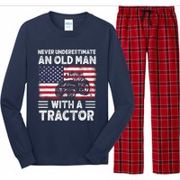 Never Understimate An Old Man With A Tractor Long Sleeve Pajama Set