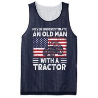 Never Understimate An Old Man With A Tractor Mesh Reversible Basketball Jersey Tank