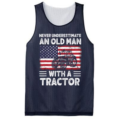 Never Understimate An Old Man With A Tractor Mesh Reversible Basketball Jersey Tank