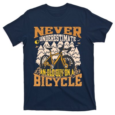 Never Underestimate An Old Guy On A Bicycle Funny Cycling T-Shirt