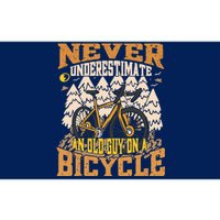 Never Underestimate An Old Guy On A Bicycle Funny Cycling Bumper Sticker