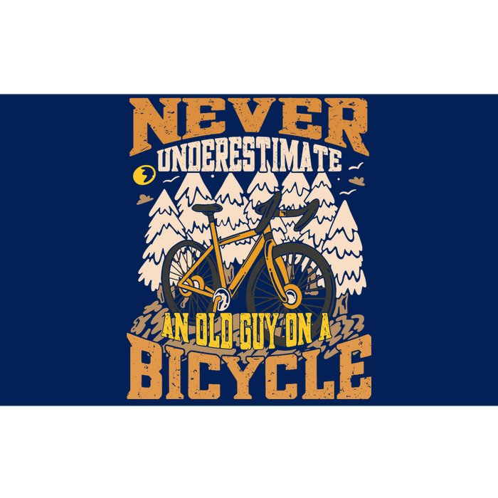 Never Underestimate An Old Guy On A Bicycle Funny Cycling Bumper Sticker